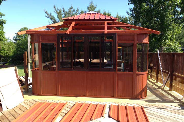 installation of an Aspen hot tub enclosure